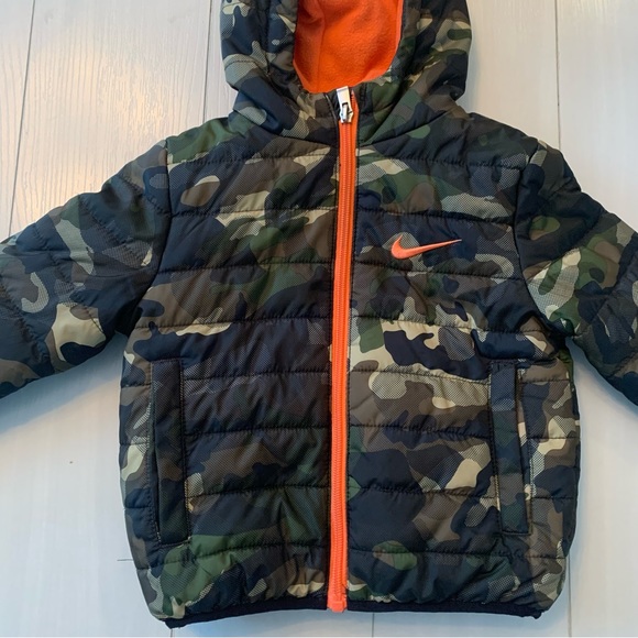 Toddler NIKE Full-Zip Puffer Jacket WInter Coat, Size 2T, Green Camo - Picture 2 of 5